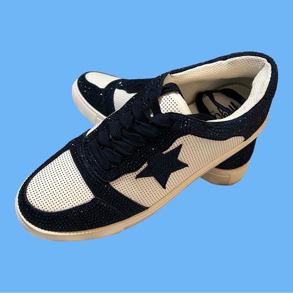 NWT! HEY GIRL, BY CORKY’S,IN NAVY BLUE/WHITE W/ CRYSTAL STAR, WOMAN’S SIZE 10. - Picture 2 of 16